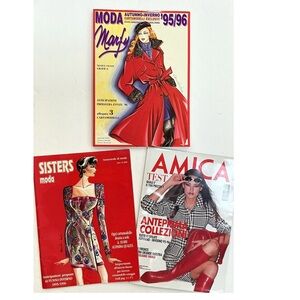 Vintage Italian Fashion Magazine bundle set of 3  1995/96